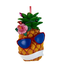 Kurt Adler Customizable Pineapple With Sunglasses Christmas Ornament