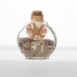 Round Glass Bottle Shell/Gold Sea Star - The Hawaii Store