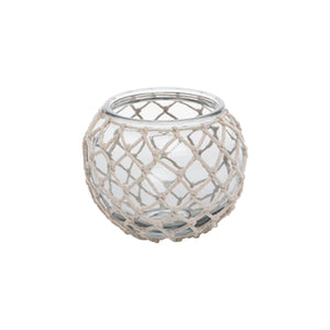 Glass Tealight with Rope Weave