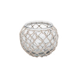 Glass Tealight with Rope Weave