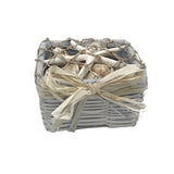 White Square Shell Basket - The Hawaii Store