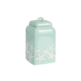 Beachcombers Coastal Life Seafoam & White Sea Star Canister