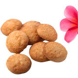 Diamond Bakery Hawaiian Coconut Cookies out of the bag with a flower.