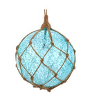 Blue Glass Buoy Style Christmas Ornament- 100mm