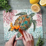 "Ocean Finds" Tempered Glass Cutting Board- 10"x8" - The Hawaii Store
