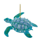 Kurt Adler Blue and Green Scroll Pattern Sea Turtle Ornament