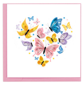 Quilled Butterfly Heart Greeting Card - The Hawaii Store
