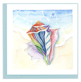 Quilled Rainbow Conch Shell Greeting Card - The Hawaii Store