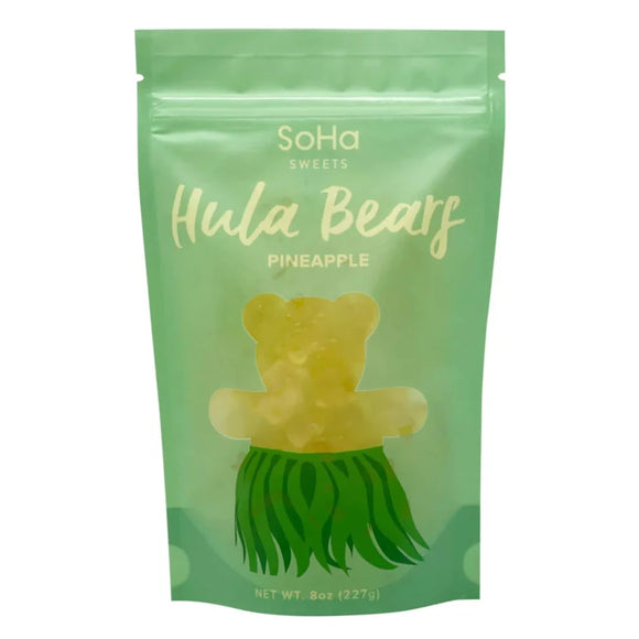 SoHa Sweets Pineapple Hula Bears Gummies- 8 oz.