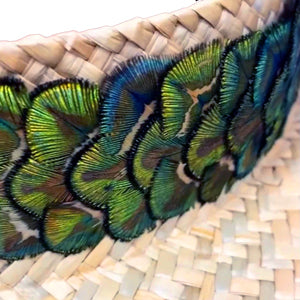 Hale Pua Peacock Feather Hatband 24