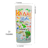 Catstudio "Hawaii" Glass Tumbler-Dimensions 