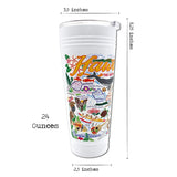 Dimensions of Catstudio Hawaiian Isles White Tumbler- 24 oz.