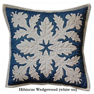 Hand-Sewn Island-Inspired Quilt Pillow Slip- Plumeria Mocha