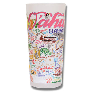 Catstudio "Oahu" Frosted Glass Tumbler- 15 oz.