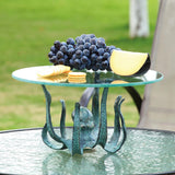 SPI Octopus Table Server/Candleholder with Cheese, crackers and grapes on a table surface