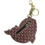 Back View of Chala Happy Whale Faux Leather Coin Purse / Key Fob