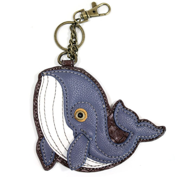 Chala Happy Whale Faux Leather Coin Purse / Key Fob