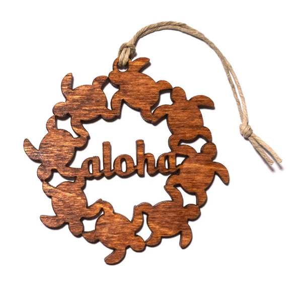 Honu Turtle Wood Lei Ornament