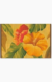 Bamboo Placemat Vintage Hibiscus - The Hawaii Store