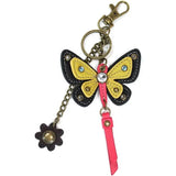 Chala Faux Leather Mini Yellow Butterfly Keychain.