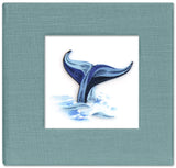 Quilled "Whale Tail" Linen Sticky Note Pad Cover