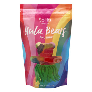 SoHa Sweets "Anuenue" (Rainbow) Hula Bear Gummies- 8 oz.