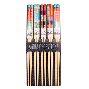 Aloha "Hawaiian Tribal" Reusable Bamboo Chopsticks