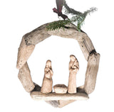 Driftwood Wreath with Holy Family- 10 Inch