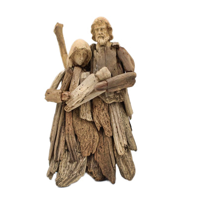 Handmade Driftwood Holy Family, 12-Inch