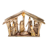 Handmade Driftwood Nativity in Creche, 16.5-Inch
