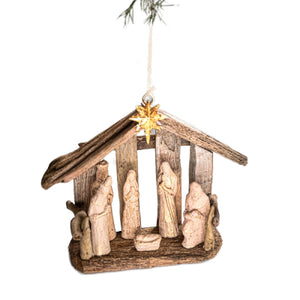 8-Inch Driftwood Nativity Christmas Ornament