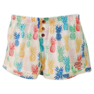 Multi-color Pineapple Women's Bamboo Shorts - The Hawaii Store