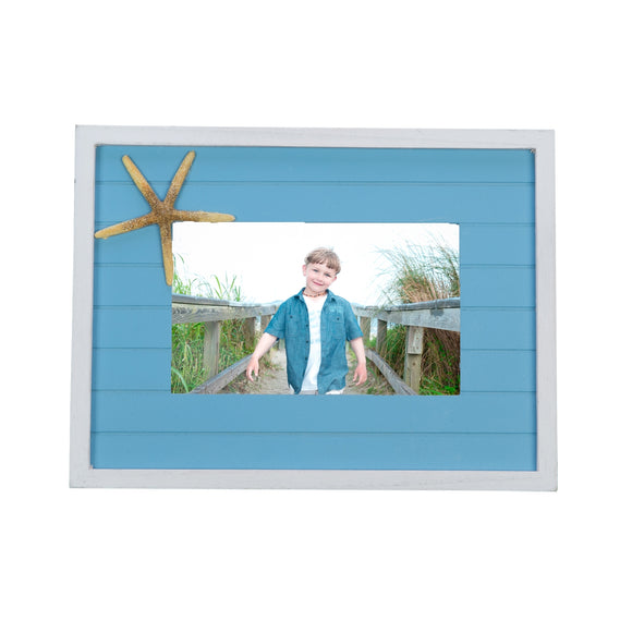 Frame Blue Slat Starfish 4x6 - Polynesian Cultural Center