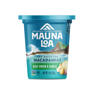 Mauna Loa Dry Roasted "Maui Onion & Garlic" Macadamia Nuts, 4-Ounce