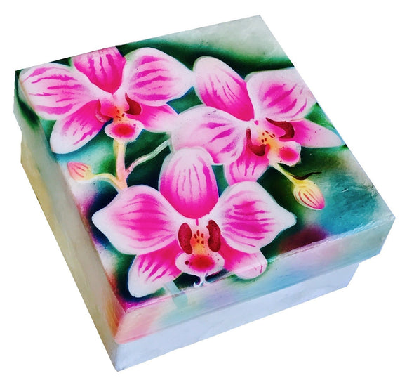 Capiz Box Lg 4x4 Orchid - Polynesian Cultural Center