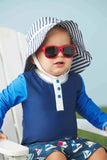 Mudpie Blue Stripes Sun Hat & Sun Glasses