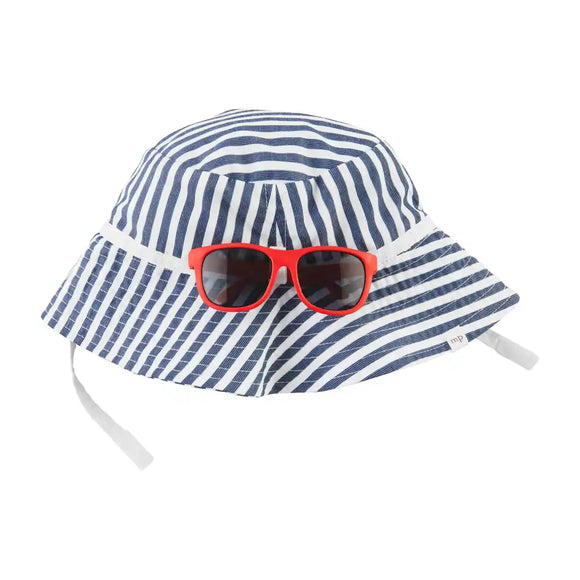 Blue Stripe Sun Hat & Glasses - Polynesian Cultural Center