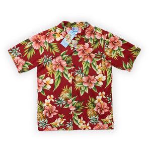 RJ Clancy Boy's "Christmas" Print Aloha Shirt-  Red 