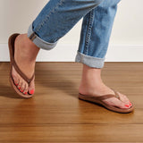 Olukai Women's Honu Leather Sandal- Tan on Tan