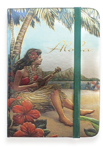 Vintage Hawaii Aloha Foil Notebook - Polynesian Cultural Center