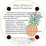 GrafixMat Cork Coaster Map of Hawaii- Back Story