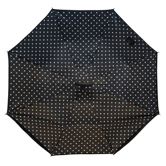 Black and White Polka Dot Topsy Turvy Umbrella - The Hawaii Store