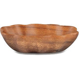 Flare Satin Acacia Wood Serving Bowl