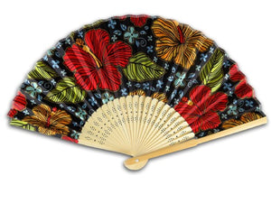 Foldable Bamboo "Hibiscus" Souvenir Fan