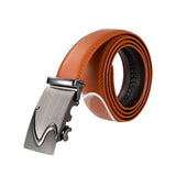 Brown Vegan leather belt with metal buckle