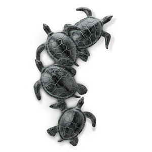 "Sea Turtle Quartet" Aluminum Wall Art 