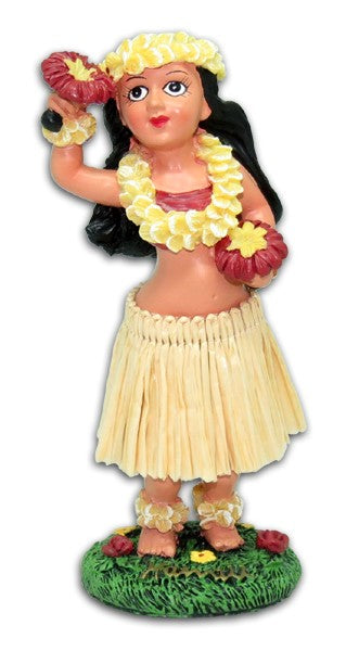Hula Doll Dashboard Girl with Uli Uli 4'' - Polynesian Cultural Center