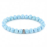 Zilzarah Mandala Blue Bead Stack Bracelet.