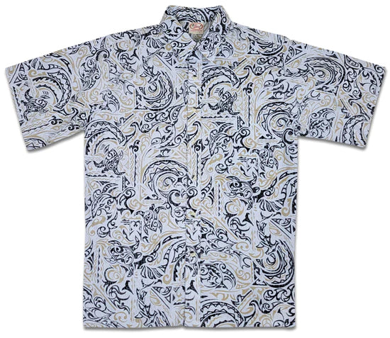 Go Barefoot Honu Tapa Authentic Men's Hawaiian Shirt
