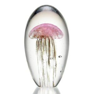 San Pacific International Pink Jellyfish Glow in the Dark Art Glass